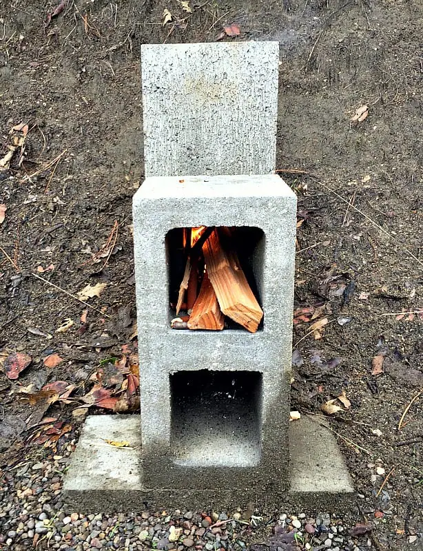 Concrete Blocks DIY Rocket Stove
