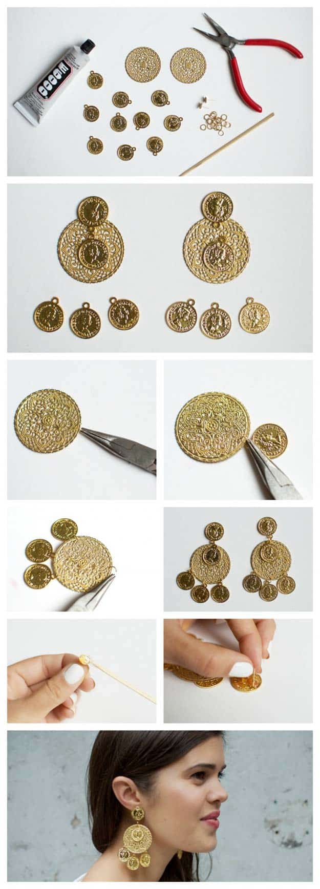 DIY Dolce & Gabbana Inspired Coin Earrings