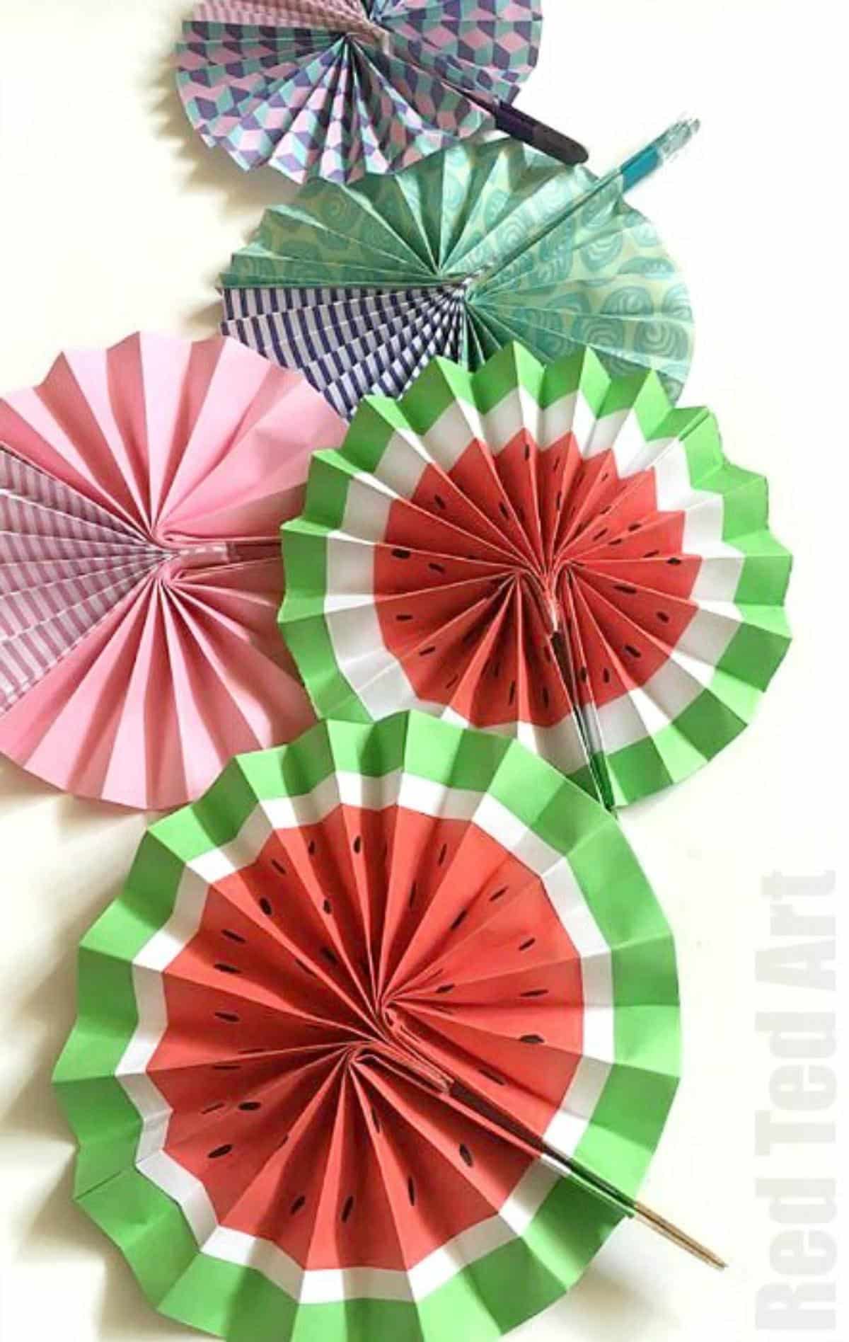 DIY Paper Fan – Melon Fans!