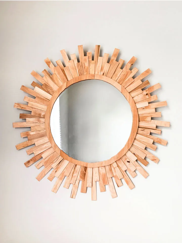 DIY Wood Sunburst Mirror Project