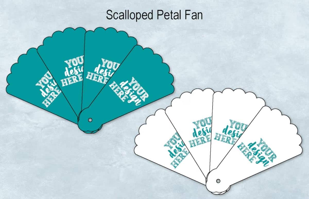 Designing with Homemade Scalloped Petal Fan Blank Template