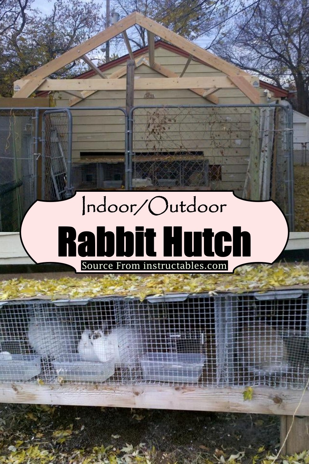 Indoor/Outdoor Rabbit Hutch