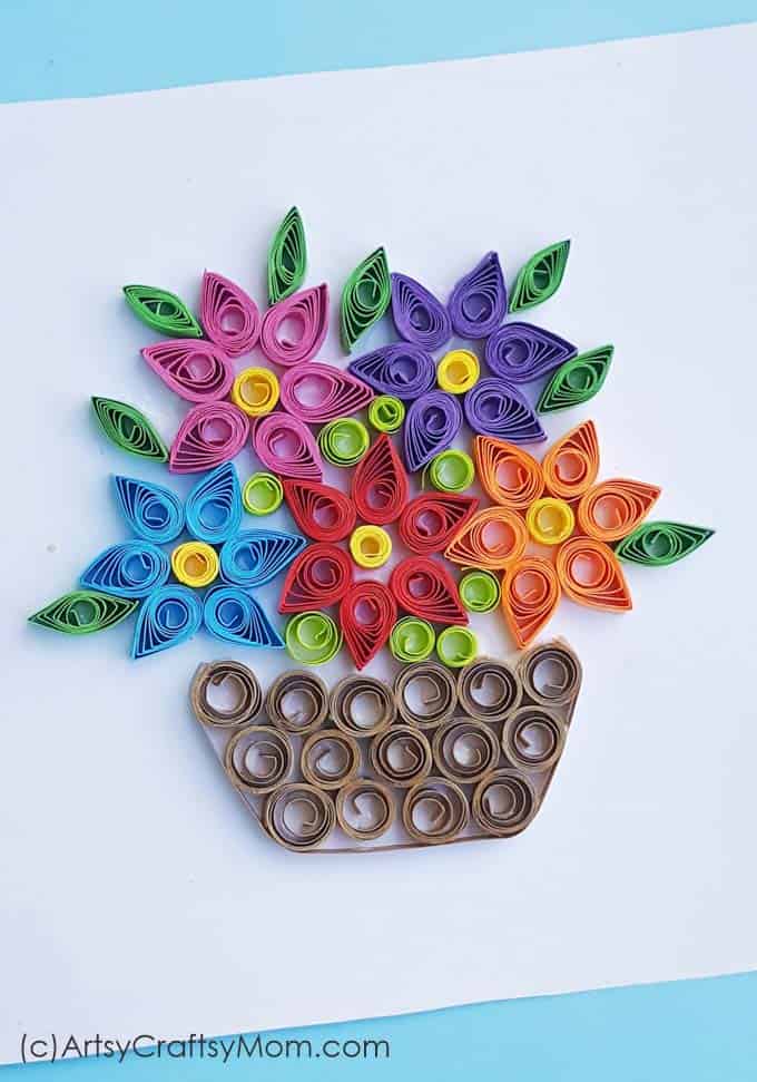 Create a Quilled Flower Basket Card