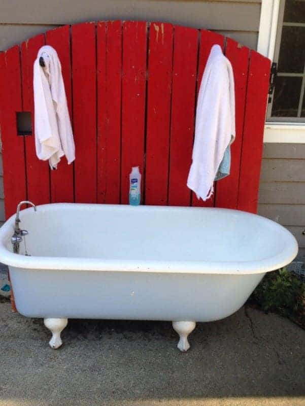 Reclaimed DIY Dog Bath Tub