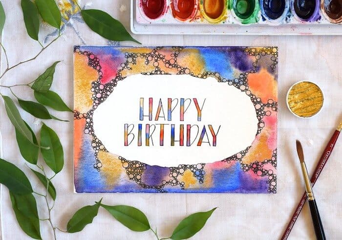 Creating a Watercolor Birthday Card